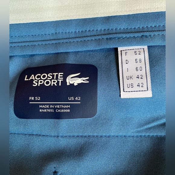 Lacoste lightweight Royal blue pants Men size 42 - Picture 9 of 11